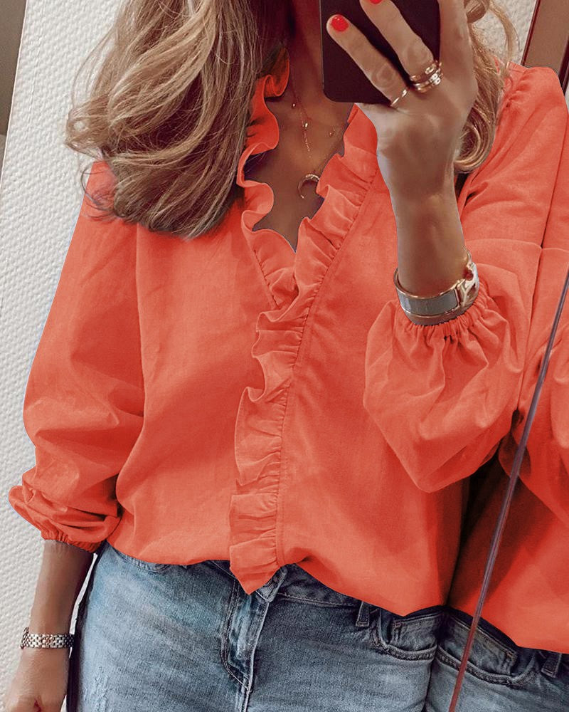 Office Commuting Ruffle Blouse