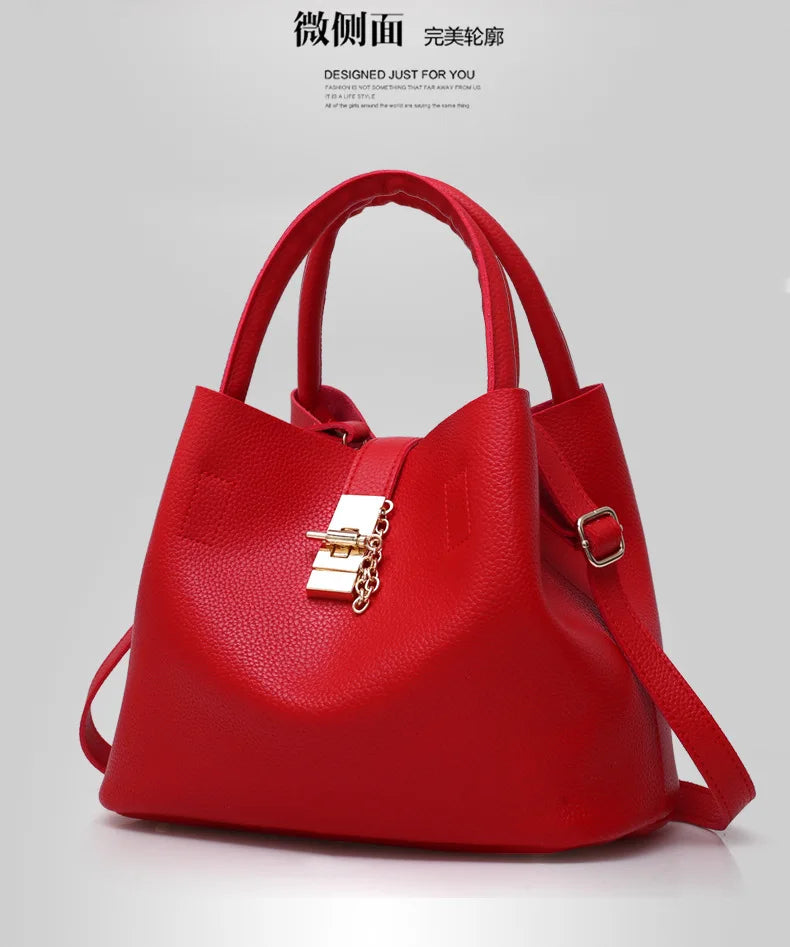 Women's Large-Capacity PU Shoulder Bag – Crossbody & Handbag