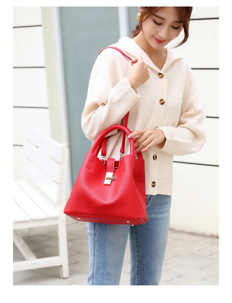 Women's Large-Capacity PU Shoulder Bag – Crossbody & Handbag