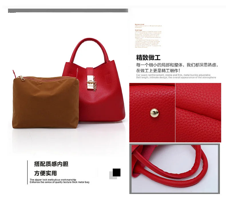 Women's Large-Capacity PU Shoulder Bag – Crossbody & Handbag