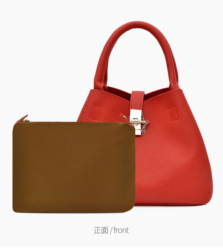 Women's Large-Capacity PU Shoulder Bag – Crossbody & Handbag