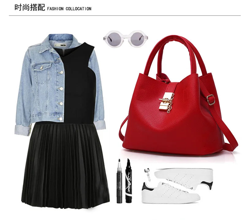 Women's Large-Capacity PU Shoulder Bag – Crossbody & Handbag
