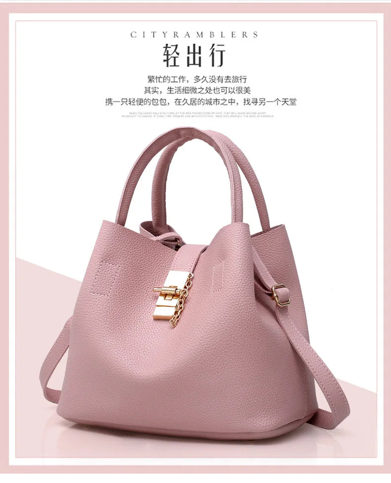Women's Large-Capacity PU Shoulder Bag – Crossbody & Handbag