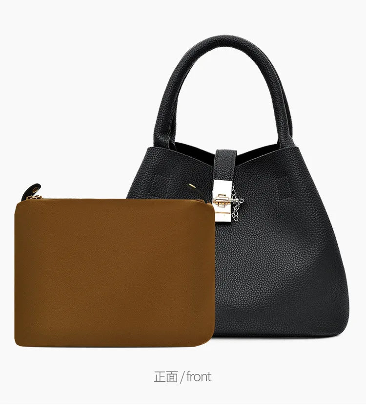 Women's Large-Capacity PU Shoulder Bag – Crossbody & Handbag