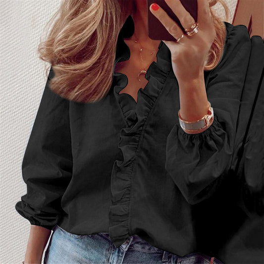 Office Commuting Ruffle Blouse