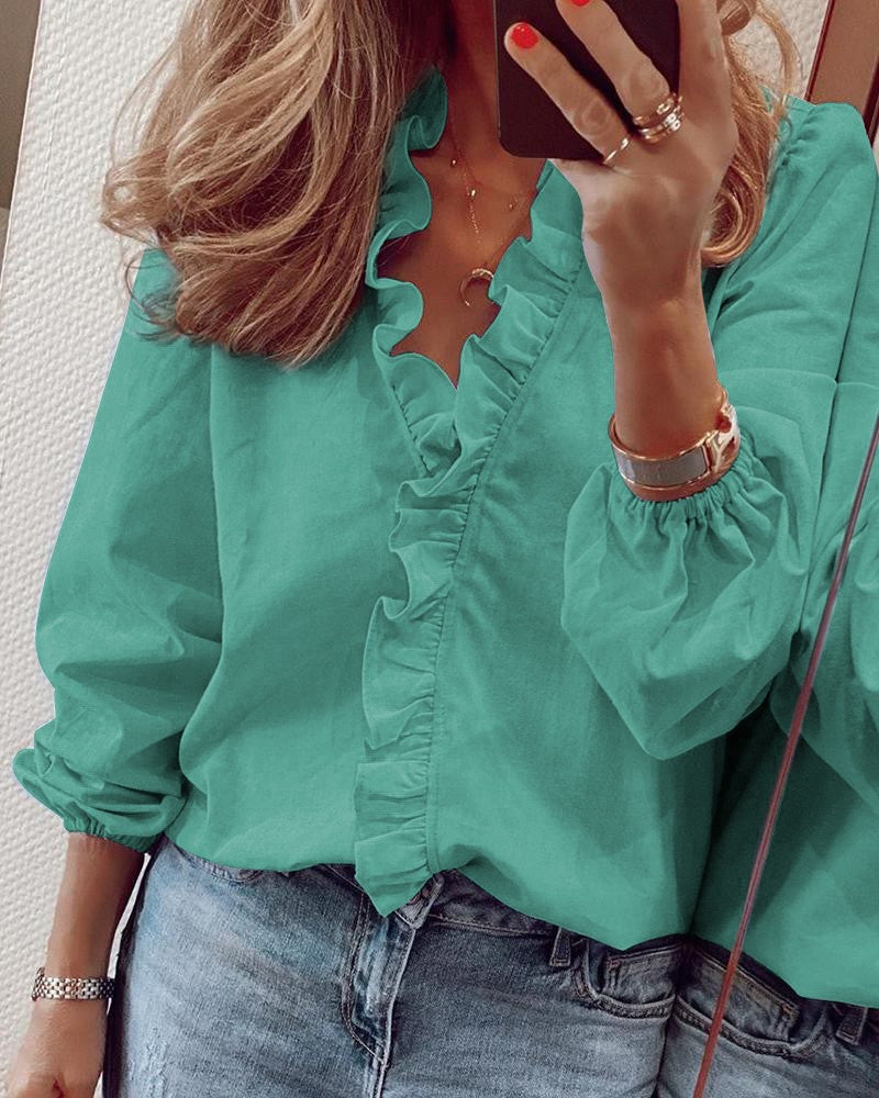 Office Commuting Ruffle Blouse